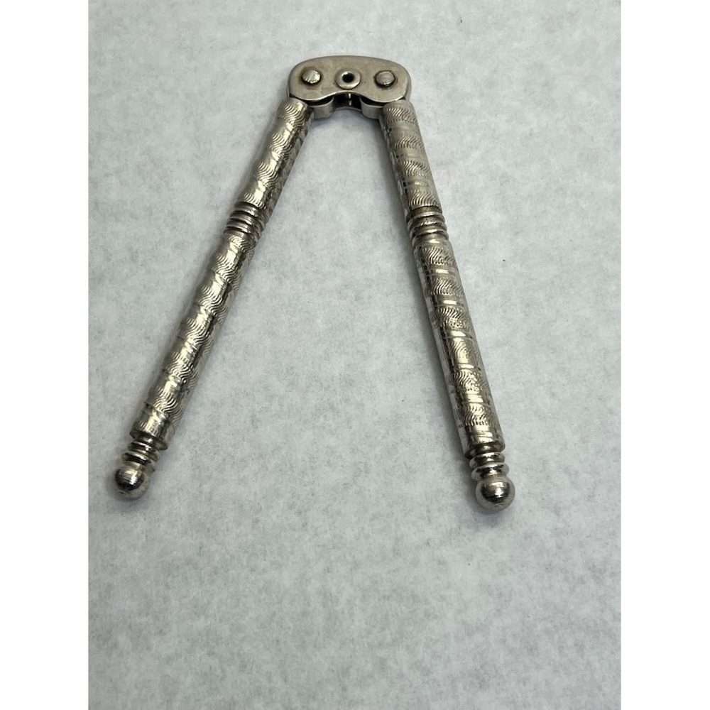 Vintage Silver Tone Textured Nutcracker Metal Seafood Cracker Tool 5.5 Inch
